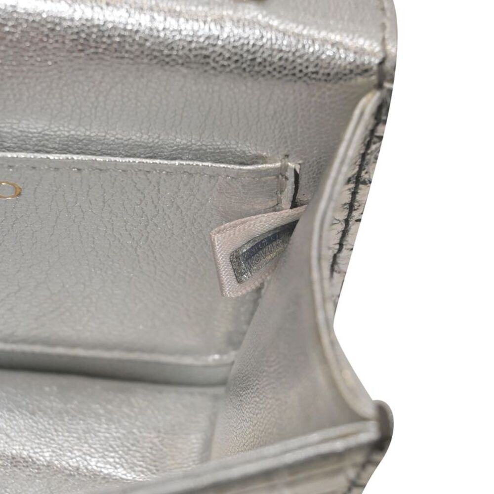 Jimmy Choo Mini Paris Metallic Croc-Embossed Super Mini Bag in Silver Leather - Picture 10 of 10